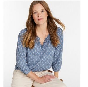 L.L. Bean Camden Hills Tee Soft Patterned Top